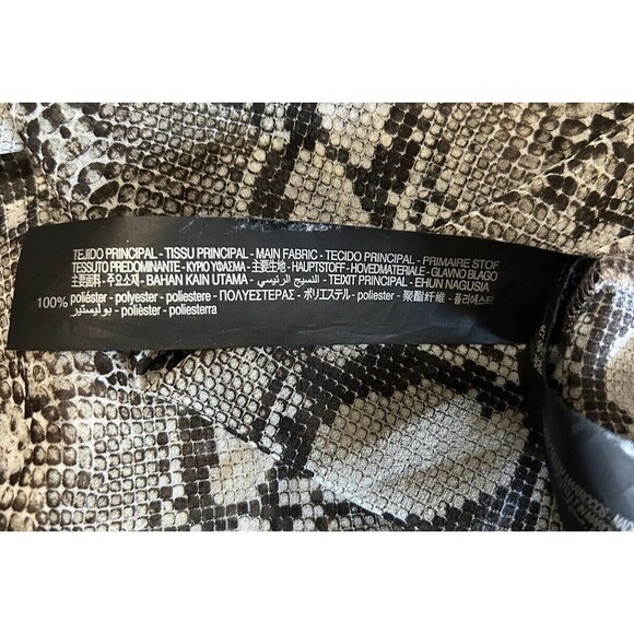 Zara Womens Sheer  Brown Black Bodysuit Snake Print Chiffon Long Sleeves Top  M - Picture 8 of 8